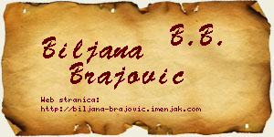 Biljana Brajović vizit kartica